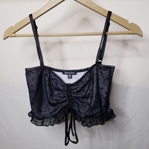 Black Star-Patterned Crop Top by Horoscopez Dolls Kill